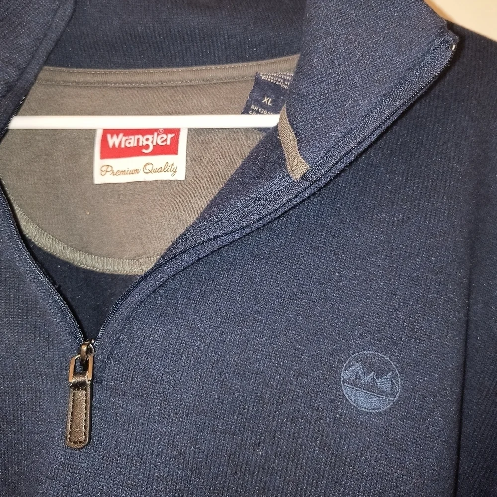 Wrangler Men's Dark Blue Zip-Up Sweater